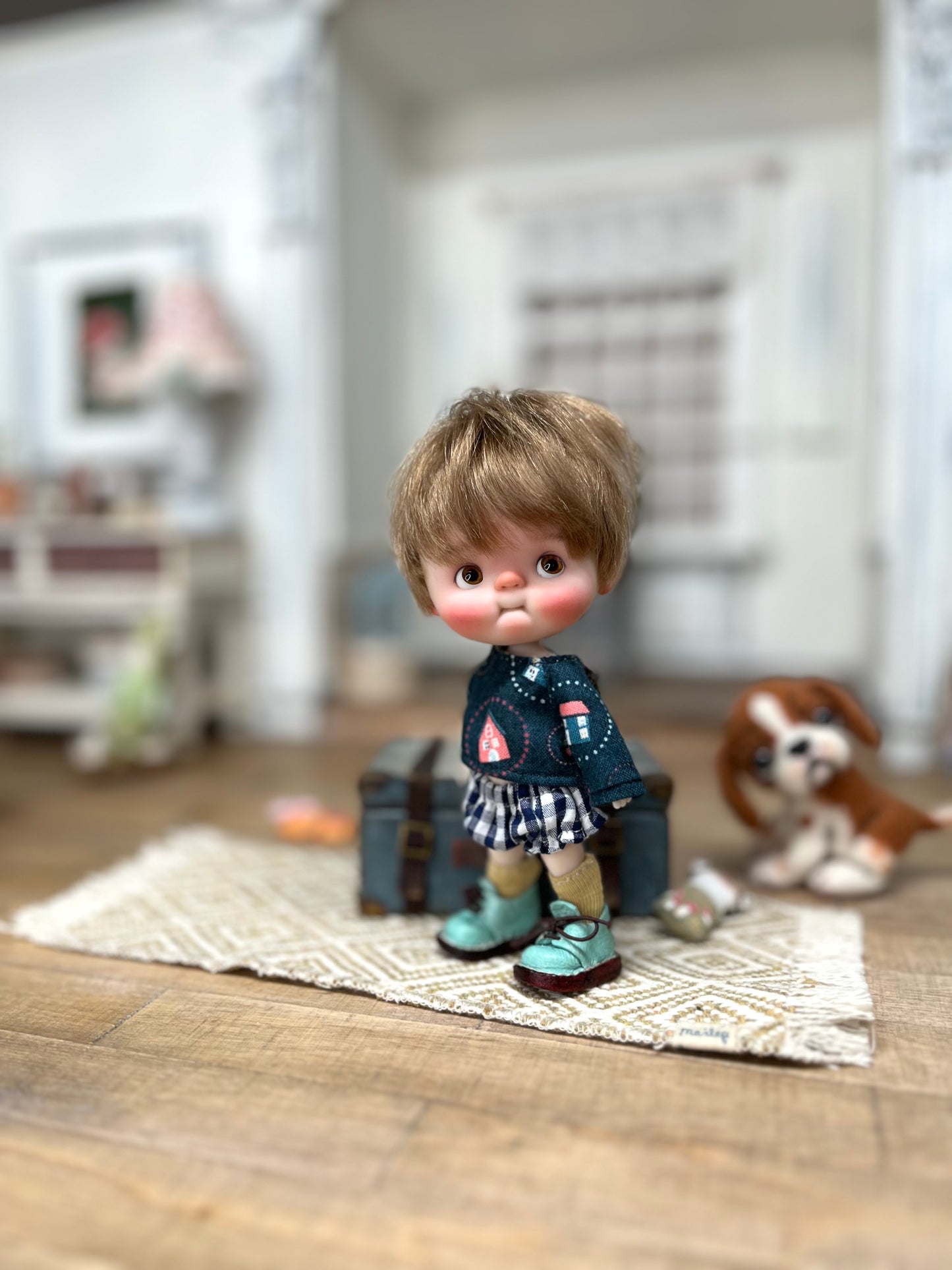 Handmade clothes for collectible dolls OB11