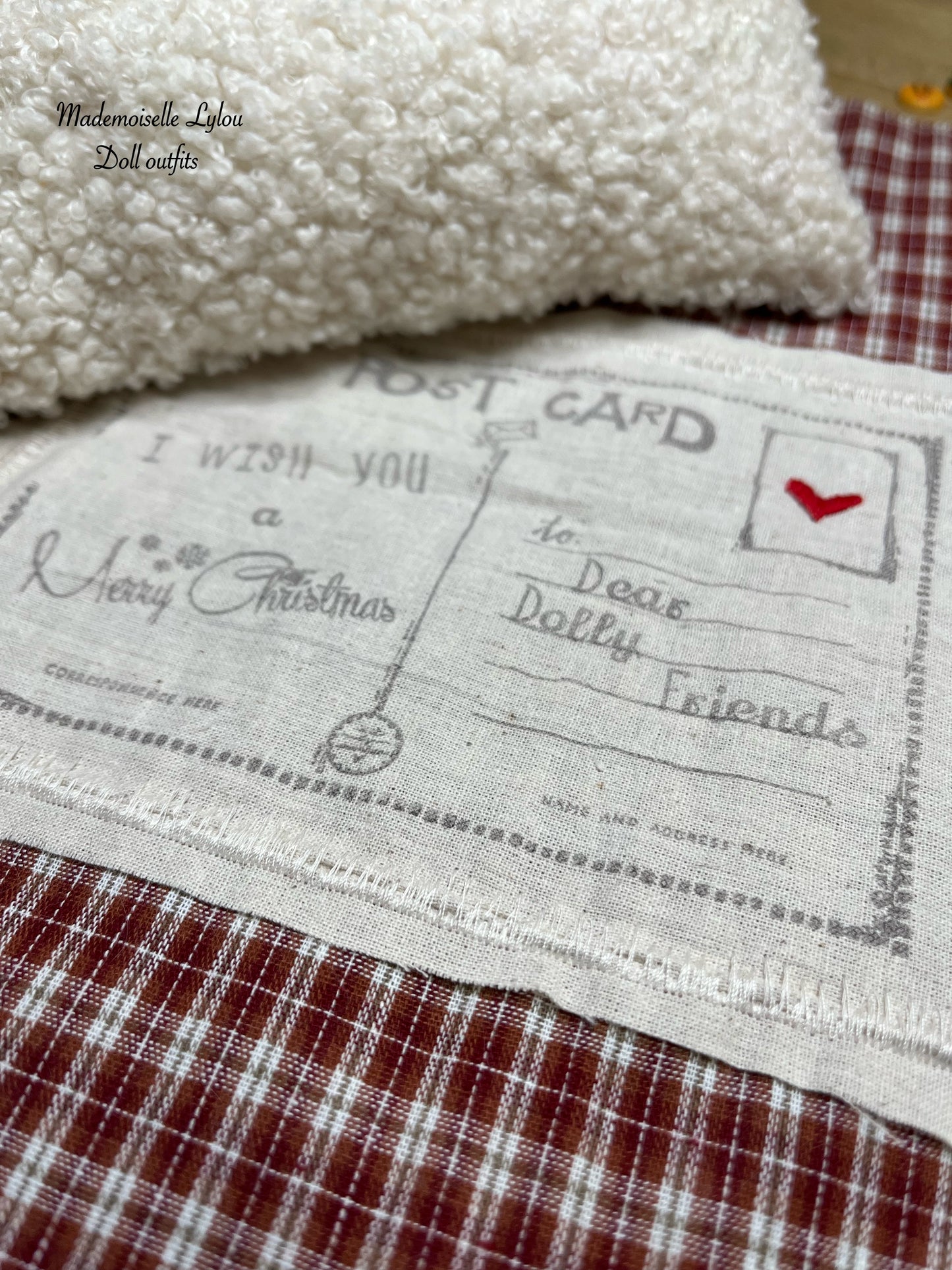 Juego de cama de patchwork para muñecas coleccionables - Hecho a mano