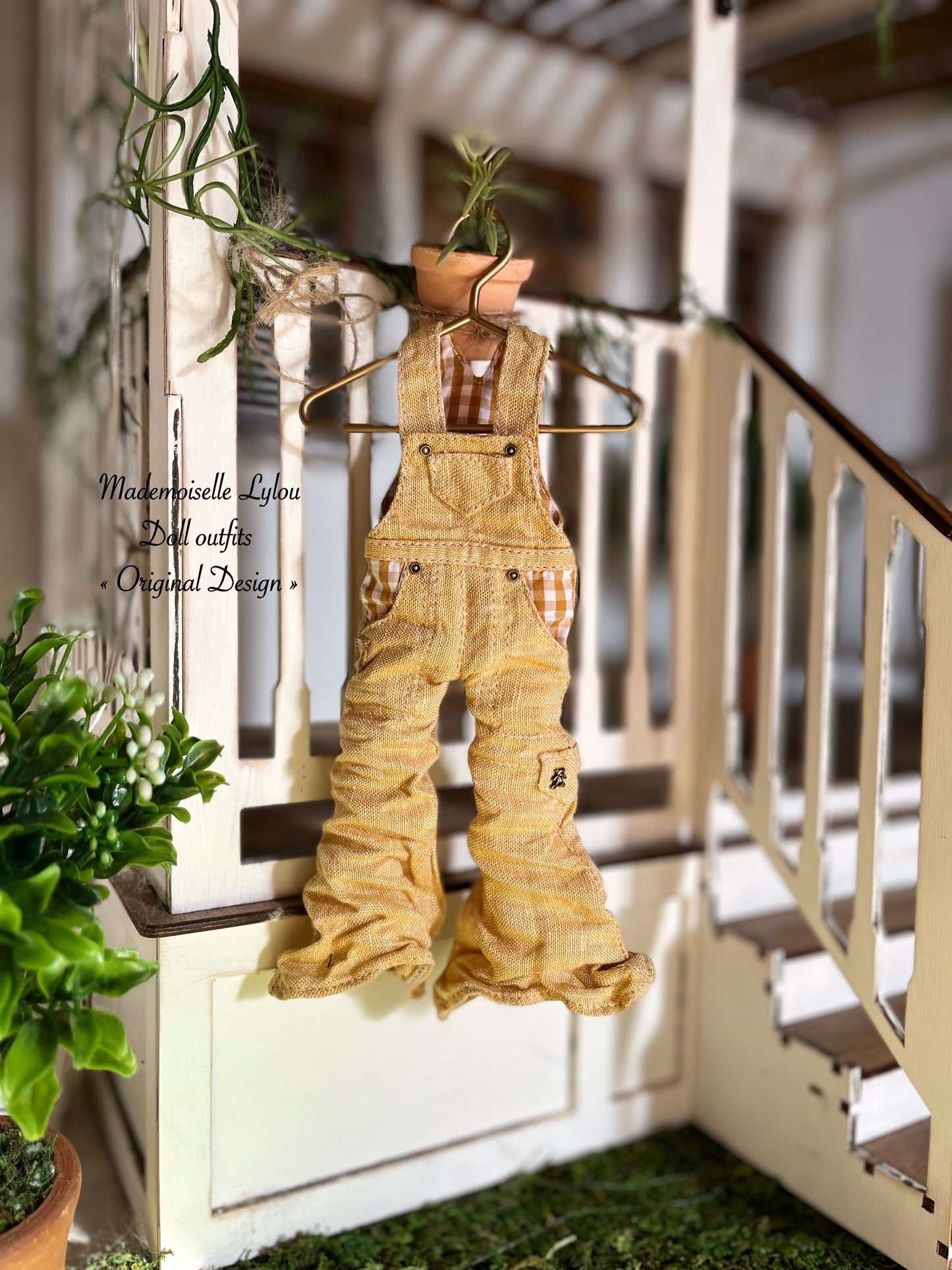 Blythe Doll Clothes - Flared Linen Overalls - 3 Colors to Choose From