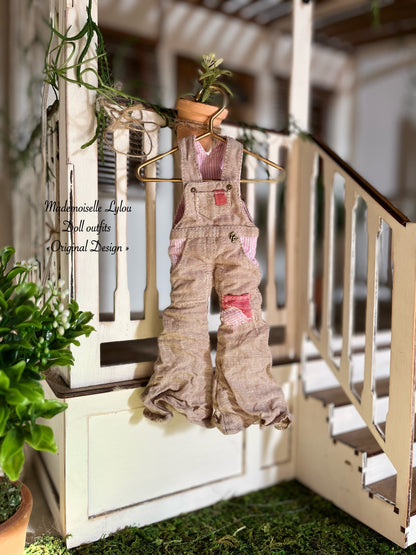 Blythe Doll Clothes - Flared Linen Overalls - 3 Colors to Choose From