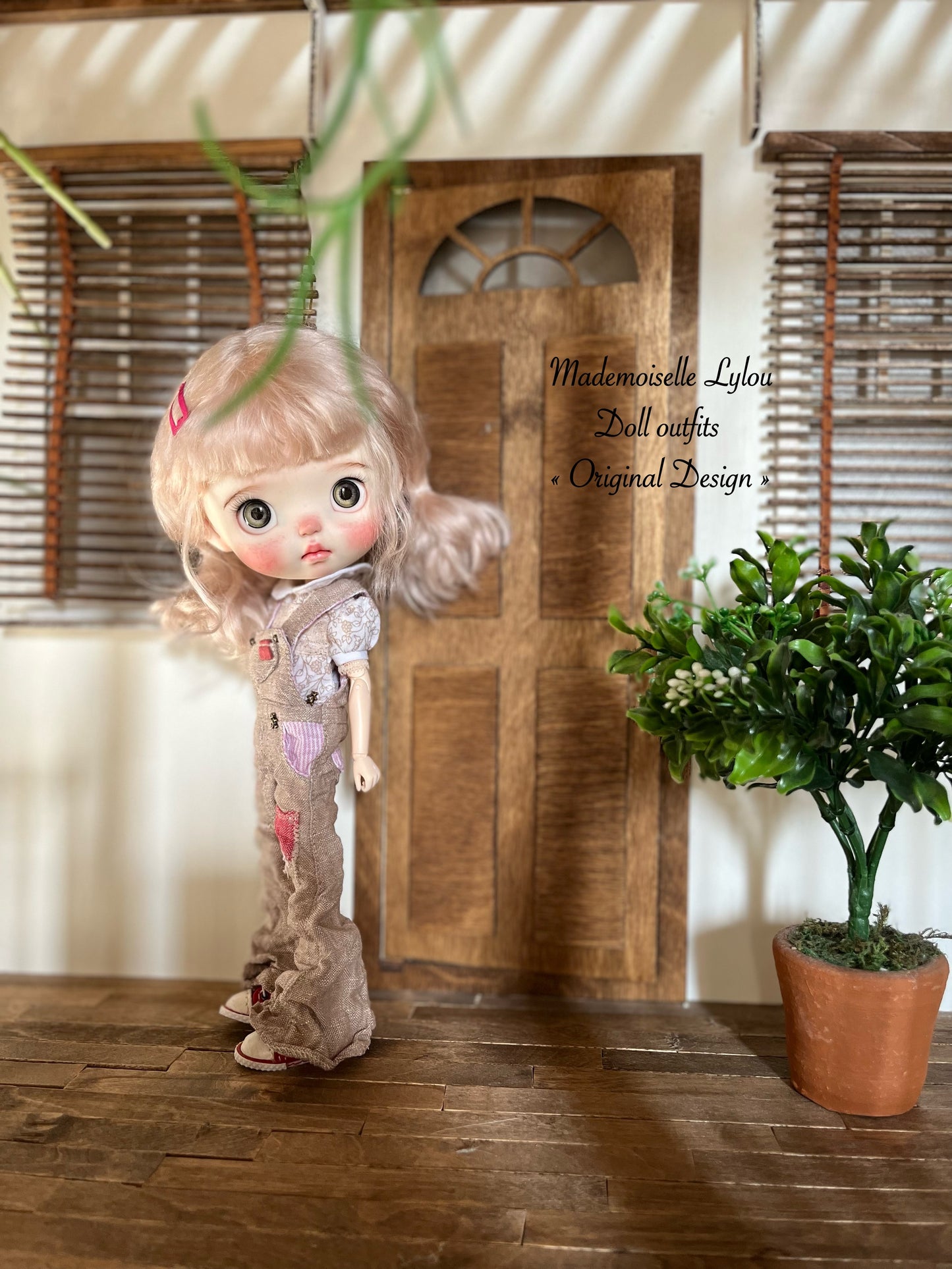 Blythe Doll Clothes - Flared Linen Overalls - 3 Colors to Choose From