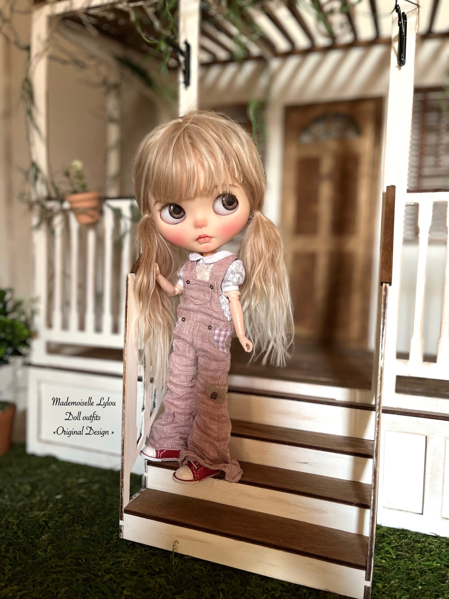 Blythe Doll Clothes - Flared Linen Overalls - 3 Colors to Choose From