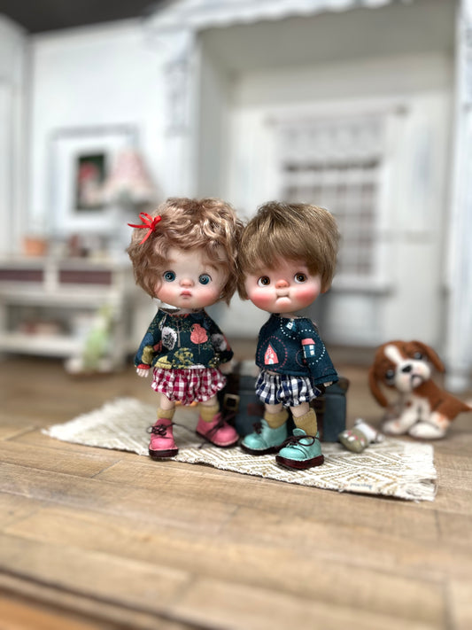 Handmade clothes for collectible dolls OB11