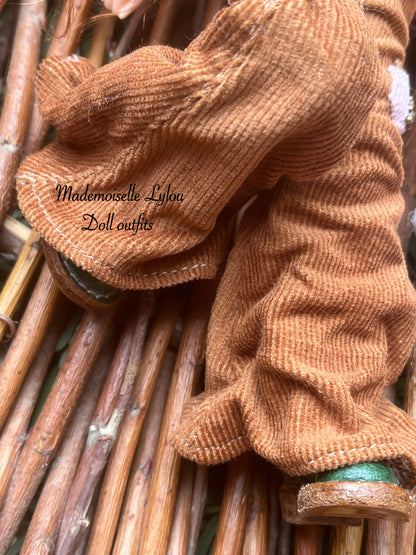 Collaboration avec Playfromyourheart - Ensemble vêtements pour poupées Blythe - Zinnia marron -